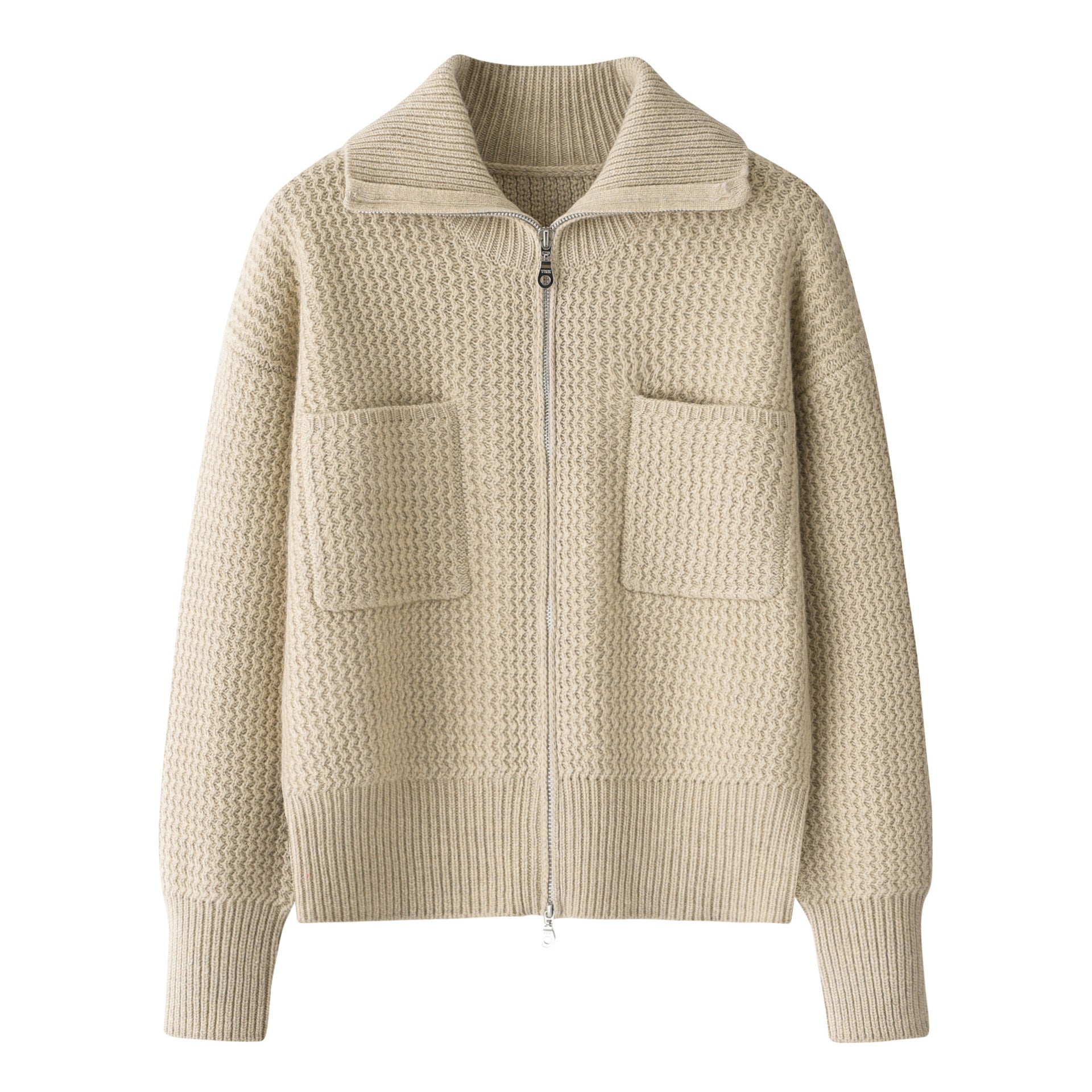 700G, lapel, zipper, cashmere sweater, women's 100% pure cashmere, cardigan, coat, outer wear