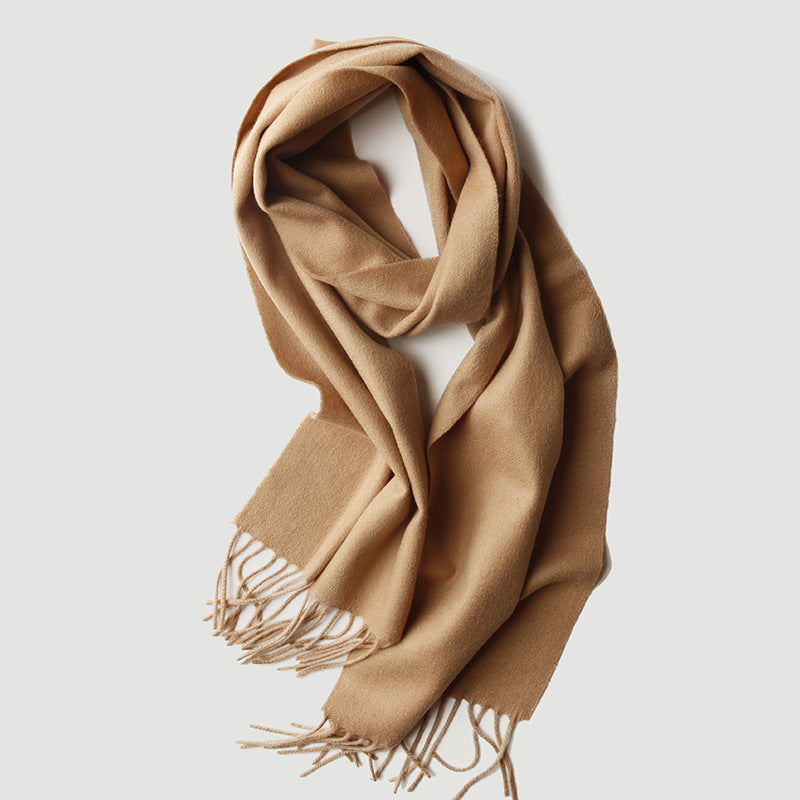 Children, cashmere scarf, solid color, water ripple, thickened, monochrome, warm, scarf.