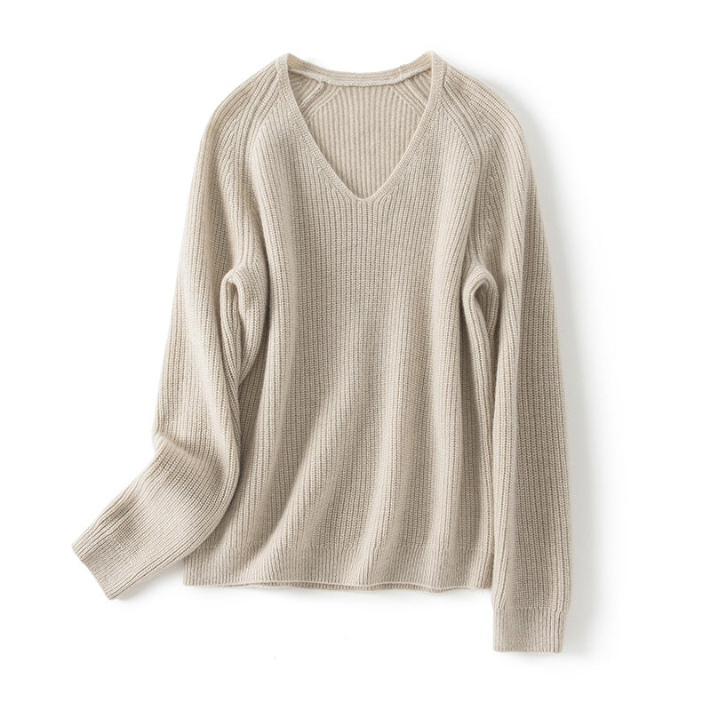 380G, cashmere sweater, women's 100 pure cashmere, loose V-neck, cashmere top.