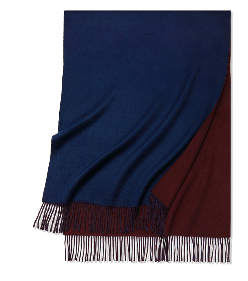 Cashmere scarf, men's and women's, warm in autumn and winter, scarf, fringed thickened double-sided, cashmere, shawl.