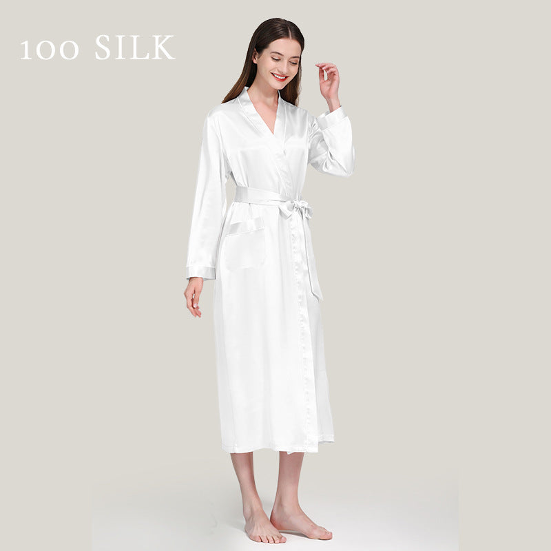 Silk, bathrobes, pajamas 100% mulberry silk, long styles, nightgowns, loungewear