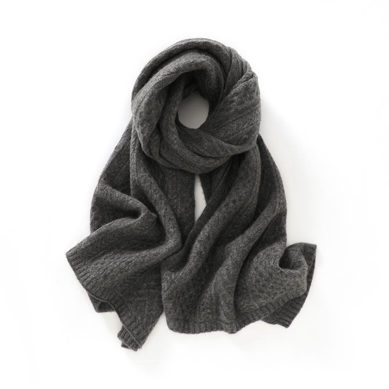 Cashmere scarf, 100% pure cashmere for men and women, autumn and winter, twist, enlarged, generous, knitted, shawl.