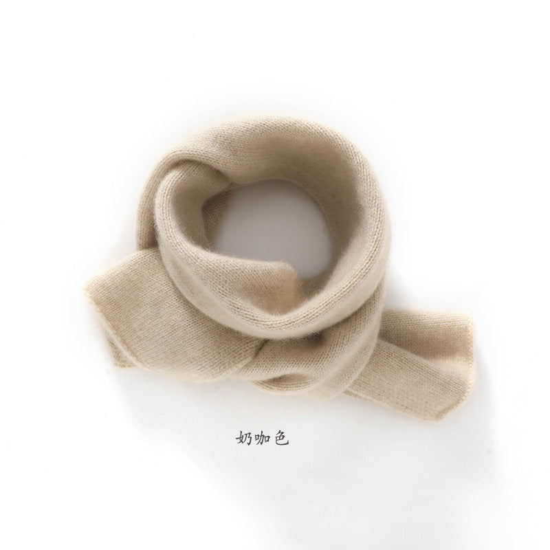 Cashmere scarf, boys girls 100% pure cashmere, thickened, warm, knitted, small scarf