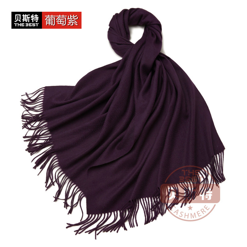 Cashmere scarf, women's thickened, warm, water pattern, fringe, cashmere shawl.