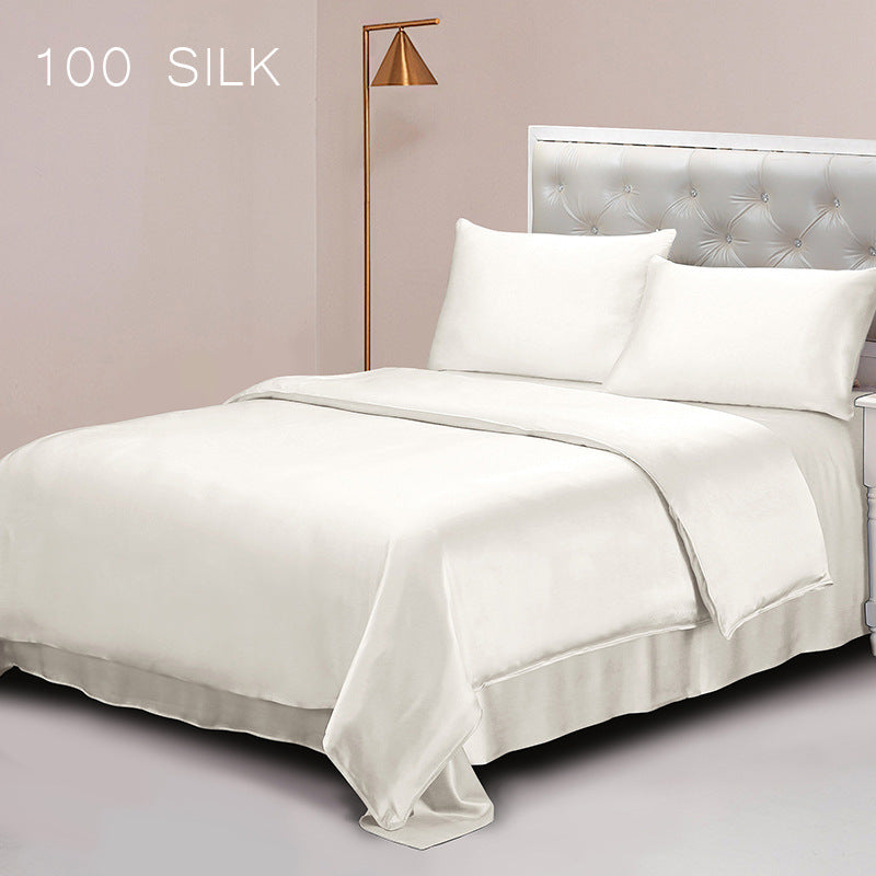 22 mmi, silk four-piece set, double-sided 100% mulberry silk, solid color high-end bedding