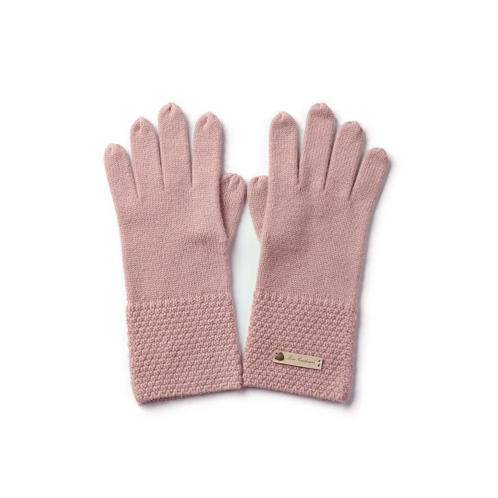 Women, pure cashmere, knitted, gloves