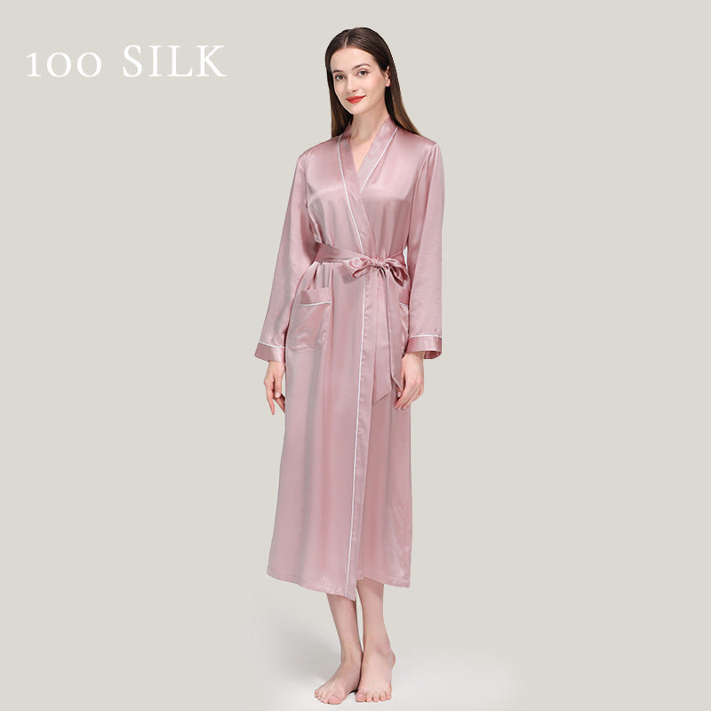 Silk, bathrobes, pajamas 100% mulberry silk, long styles, nightgowns, loungewear