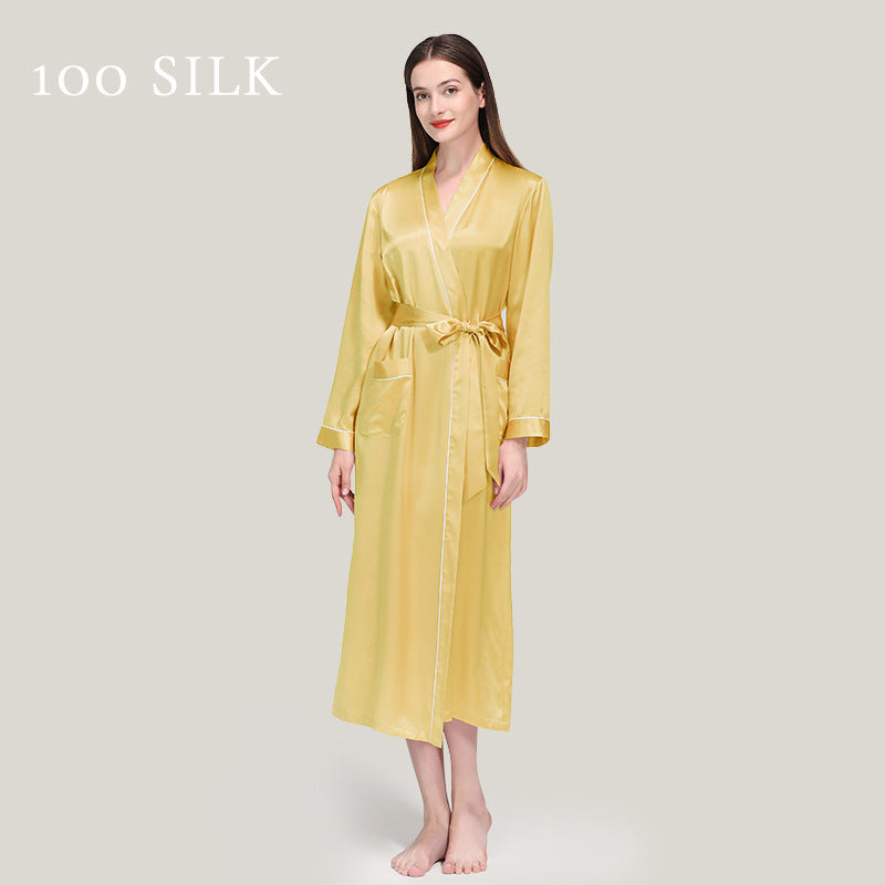 Silk, bathrobes, pajamas 100% mulberry silk, long styles, nightgowns, loungewear