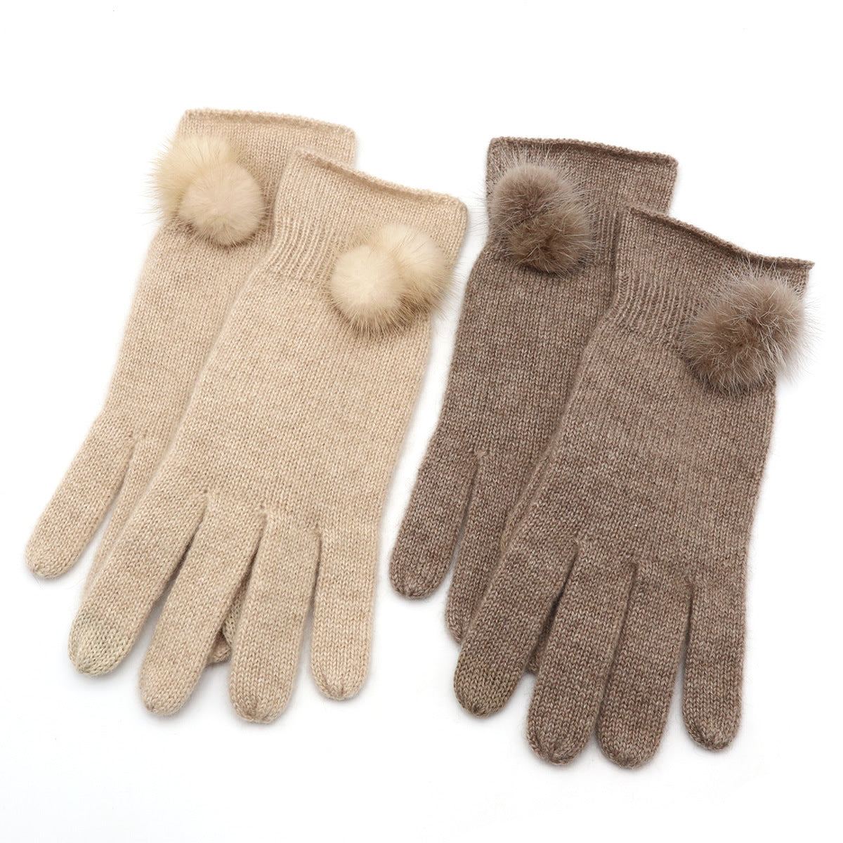 Cashmere gloves, women's 100 pure cashmere, warm, knitted, solid color