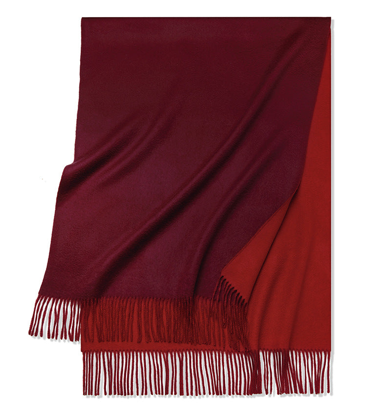 Cashmere scarf, men's and women's, warm in autumn and winter, scarf, fringed thickened double-sided, cashmere, shawl.