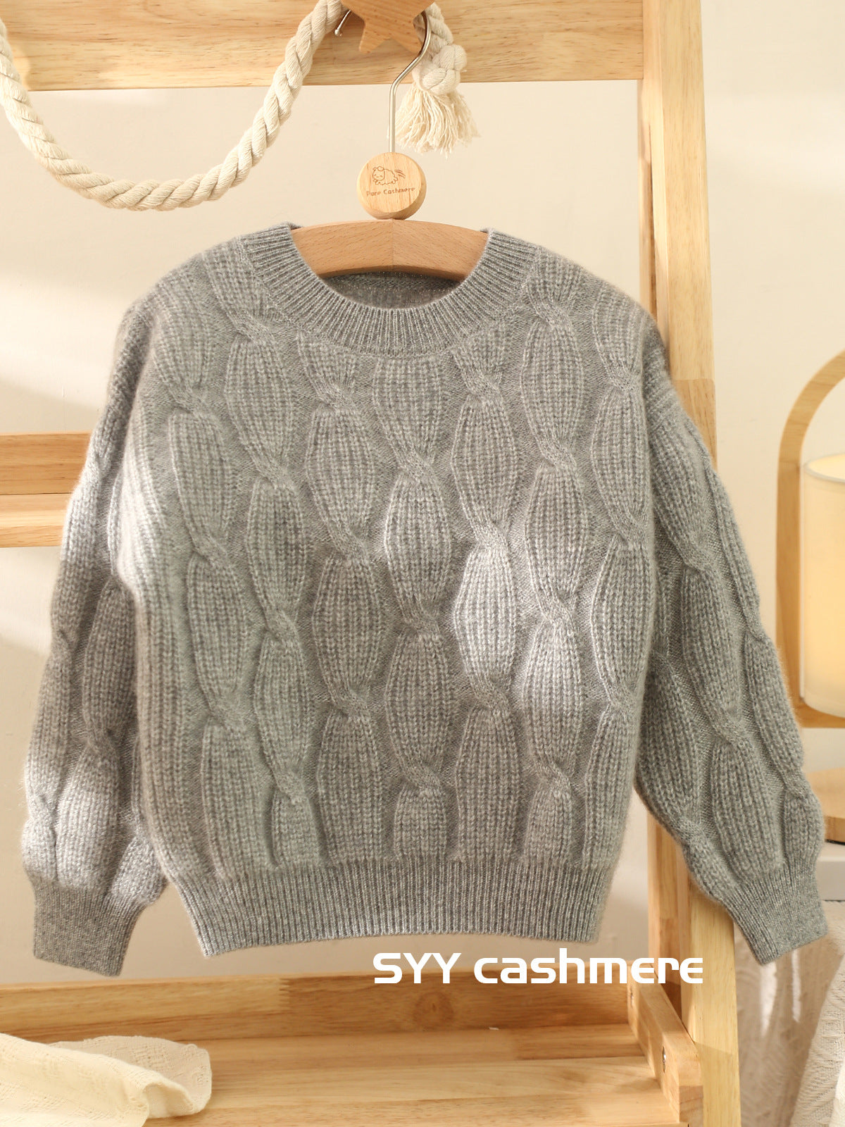 Knitted, children's, cashmere sweater, thickened, warm