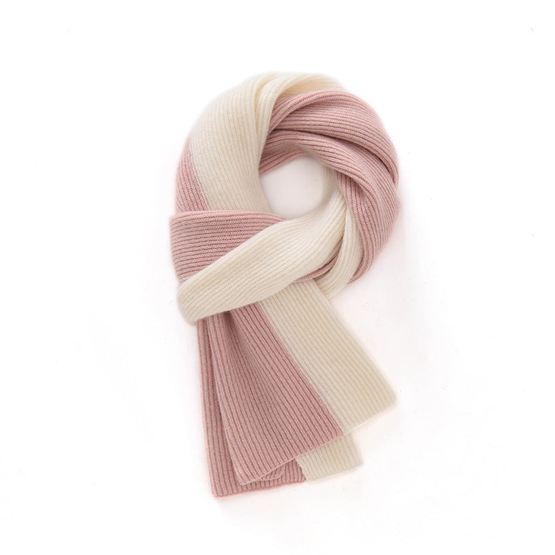 Cashmere scarf, 100% pure cashmere for men and women, autumn and winter, color matching, thickened, knitted, warm, scarf.