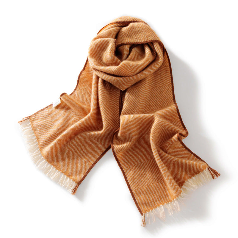 Cashmere scarf women's 100% pure cashmere, autumn and winter, fringed warm, shawl