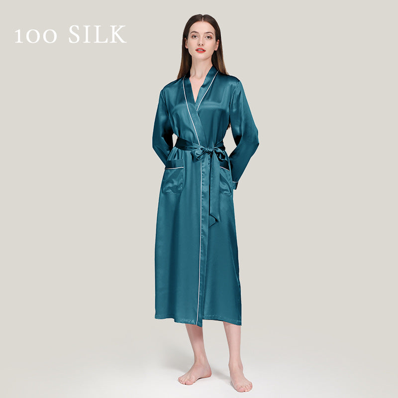 Silk, bathrobes, pajamas 100% mulberry silk, long styles, nightgowns, loungewear