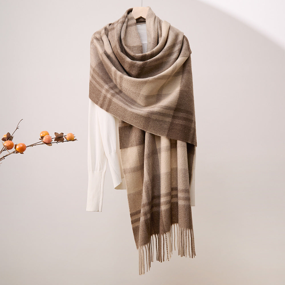 Water ripple, pure cashmere, plaid, scarf, men and women, winter, warmth, scarf, cashmere shawl.