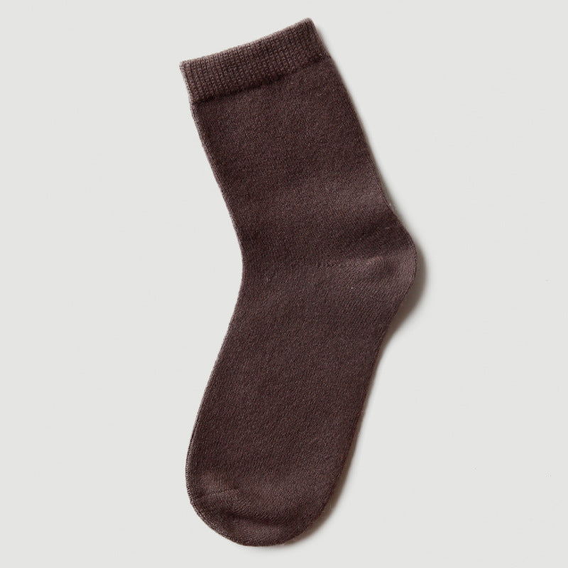 Knitted, cashmere socks, solid color, men and women, couples, wool socks, winter, warm, thickened