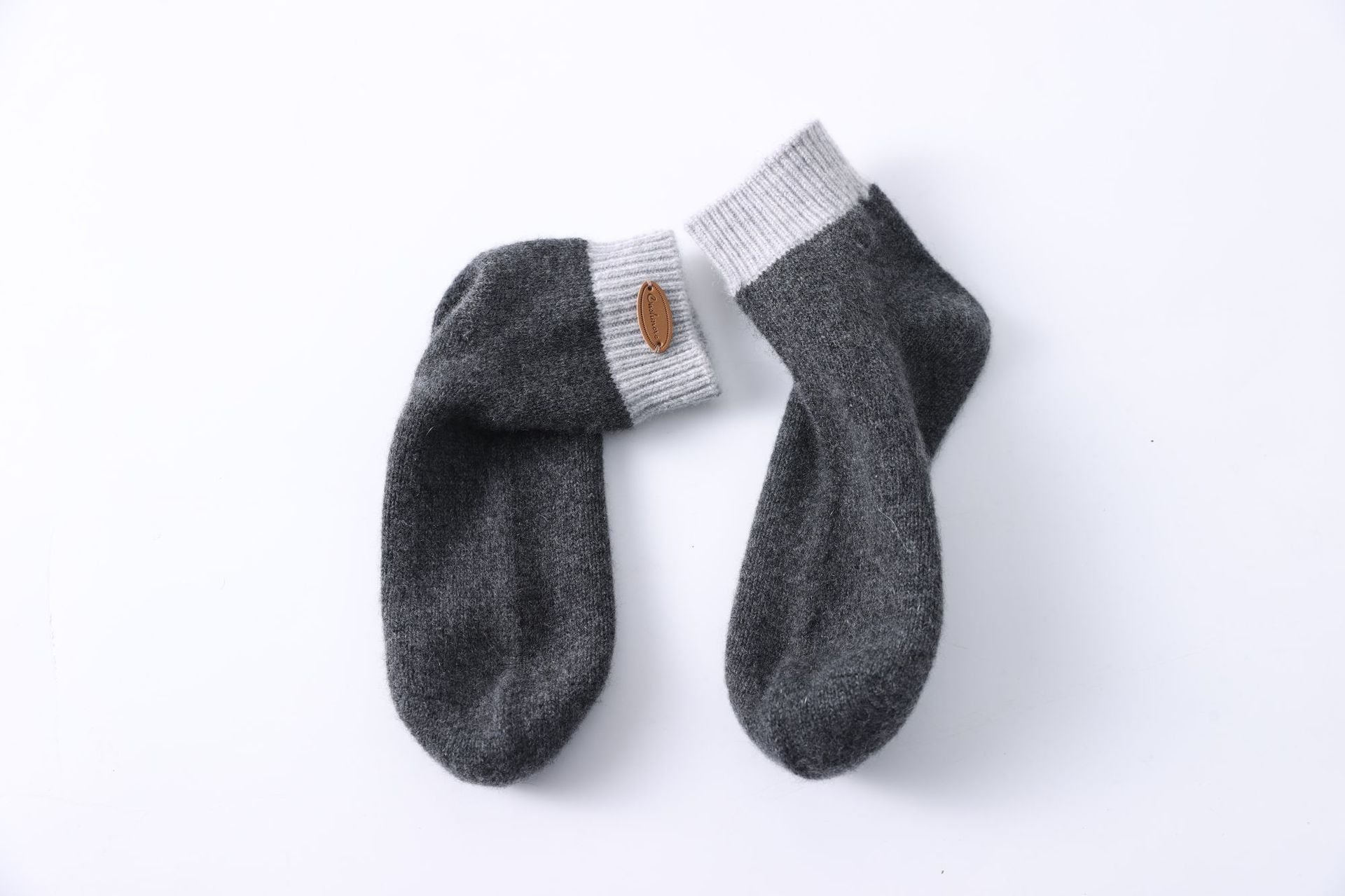 Cashmere socks, knitted, men's and women's, warm, thickened