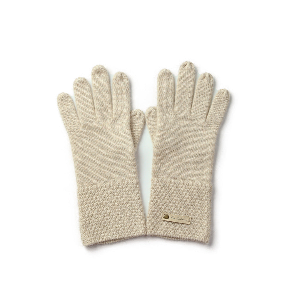 Women, pure cashmere, knitted, gloves