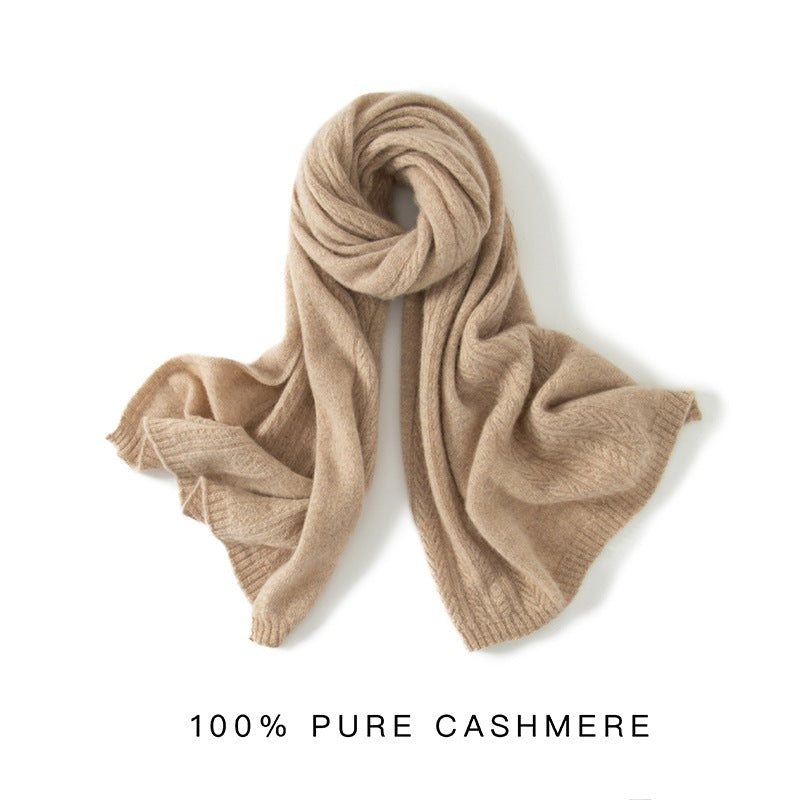 Cashmere scarf, women's 100% pure cashmere, autumn and winter, warm, thickened, warm scarf