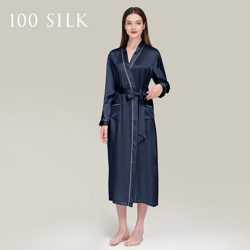 Silk, bathrobes, pajamas 100% mulberry silk, long styles, nightgowns, loungewear