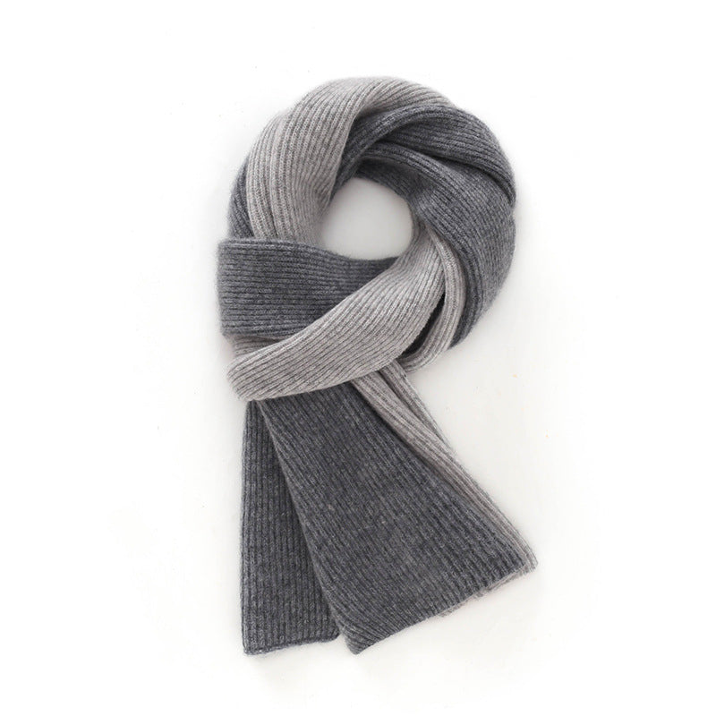 Cashmere scarf, 100% pure cashmere for men and women, autumn and winter, color matching, thickened, knitted, warm, scarf.