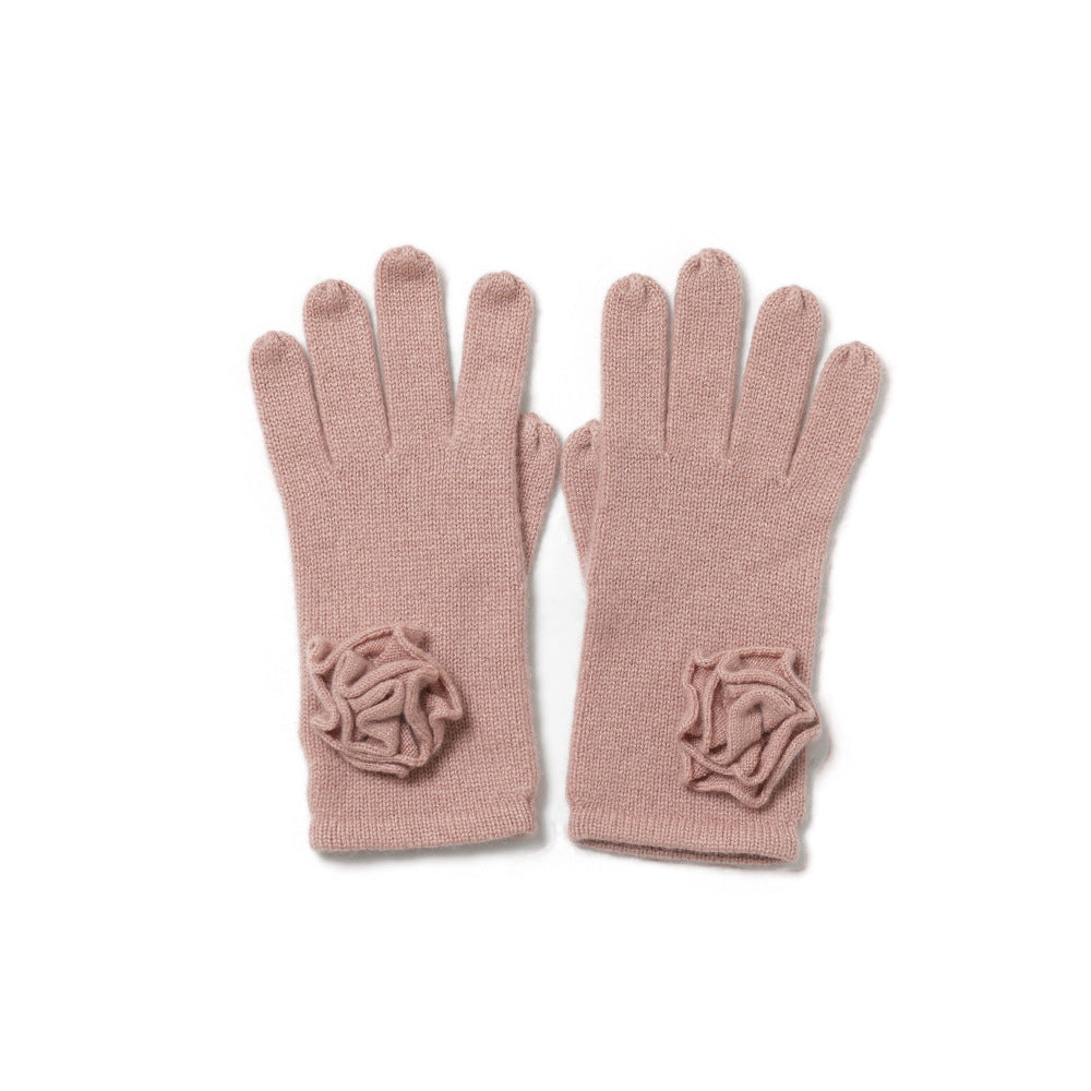 Handmade, roses, warmth, women's cashmere, knitting, gloves