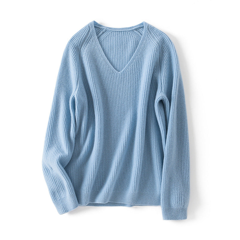 380G, cashmere sweater, women's 100 pure cashmere, loose V-neck, cashmere top.