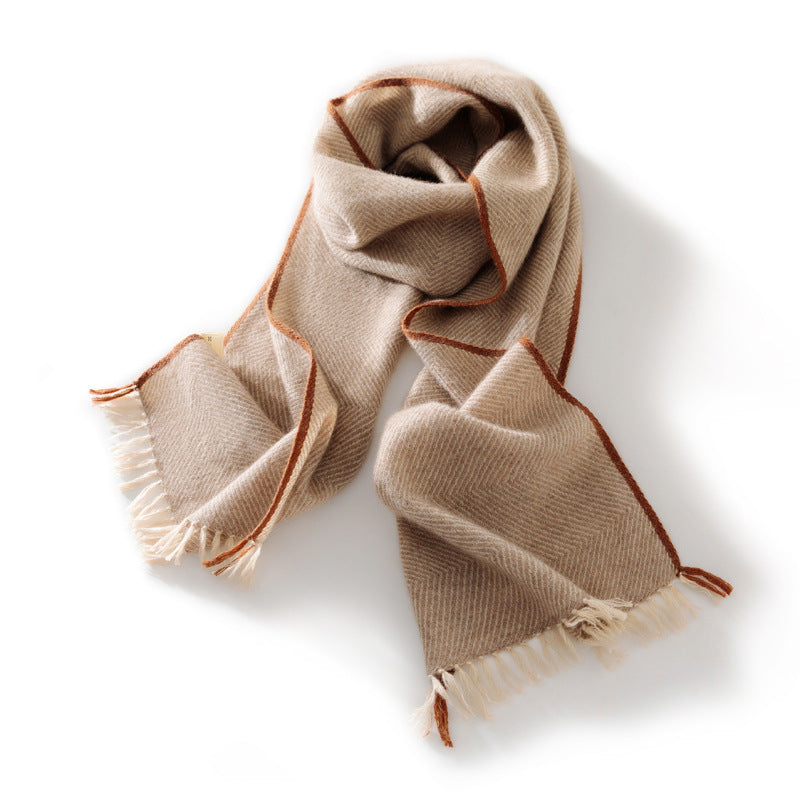 Cashmere scarf women's 100% pure cashmere, autumn and winter, fringed warm, shawl