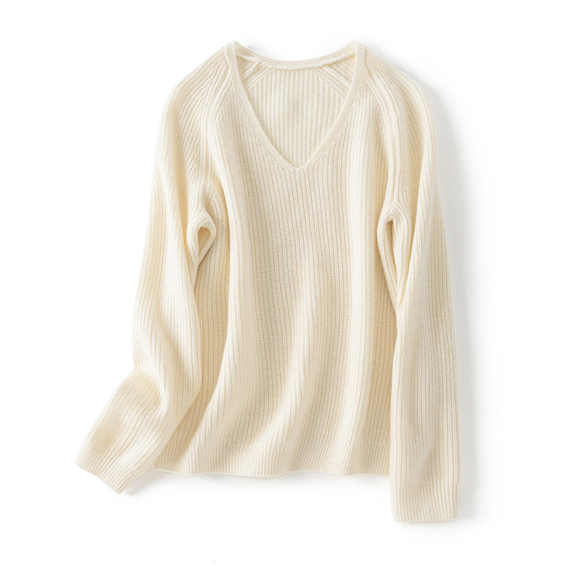 380G, cashmere sweater, women's 100 pure cashmere, loose V-neck, cashmere top.