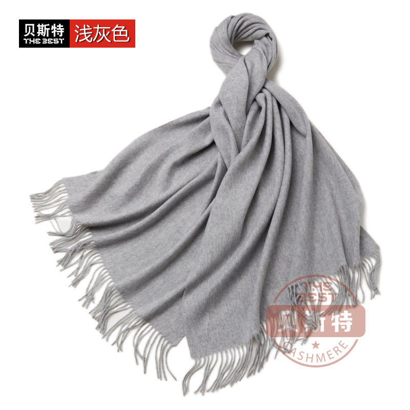 Cashmere scarf, women's thickened, warm, water pattern, fringe, cashmere shawl.