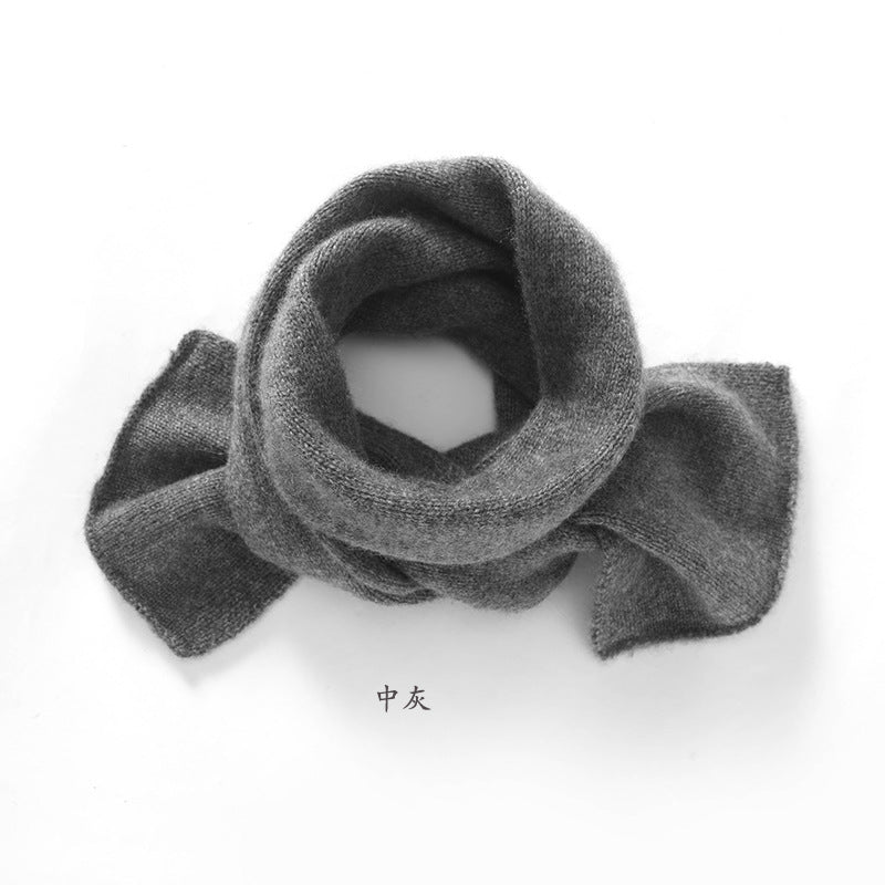 Cashmere scarf, boys girls 100% pure cashmere, thickened, warm, knitted, small scarf