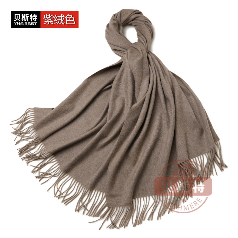 Cashmere scarf, women's thickened, warm, water pattern, fringe, cashmere shawl.