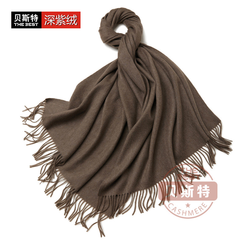 Cashmere scarf, women's thickened, warm, water pattern, fringe, cashmere shawl.