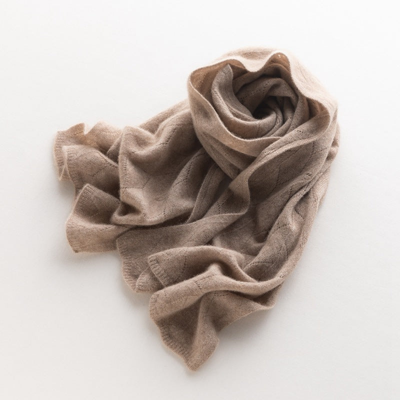 100% pure cashmere scarf, scarf, couple, men and women, solid color maple leaf knit, shawl, gift.