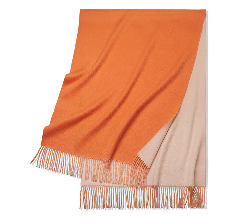 Cashmere scarf, men's and women's, warm in autumn and winter, scarf, fringed thickened double-sided, cashmere, shawl.