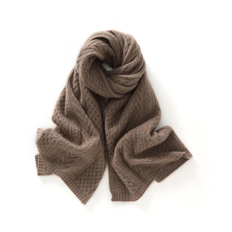 Cashmere scarf, 100% pure cashmere for men and women, autumn and winter, twist, enlarged, generous, knitted, shawl.