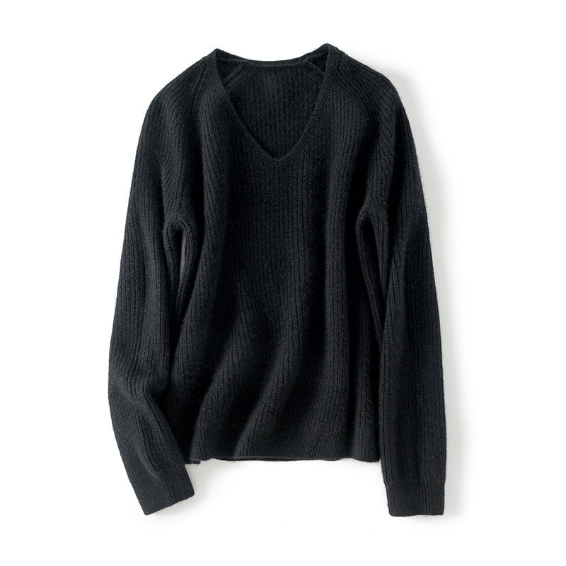 380G, cashmere sweater, women's 100 pure cashmere, loose V-neck, cashmere top.