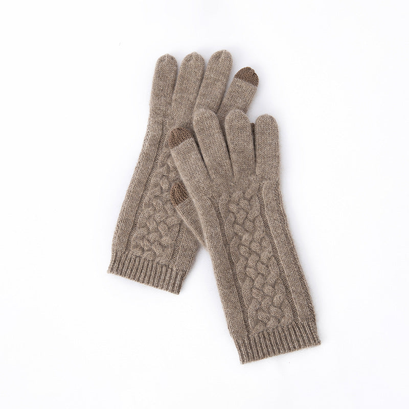 Cashmere, gloves, men's and women's, thickened, pure cashmere.