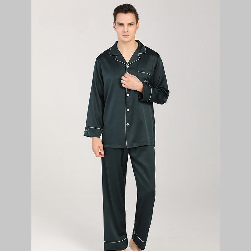 22 mmi, men's mulberry silk pajamas, mulberry silk loungewear