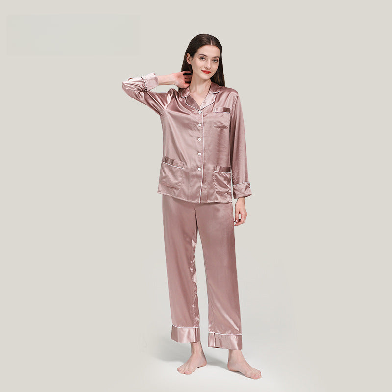 22 mmi silk pajamas, women's 100% mulberry silk, long sleeves, pajamas