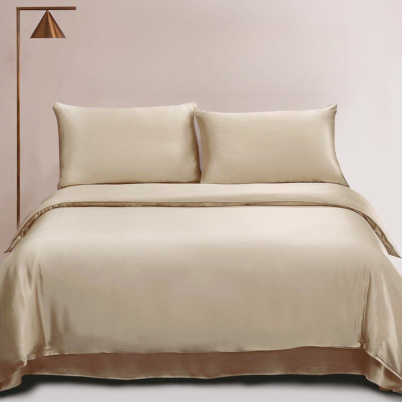 Silk, four-piece set, solid color 100 mulberry silk, bedding.