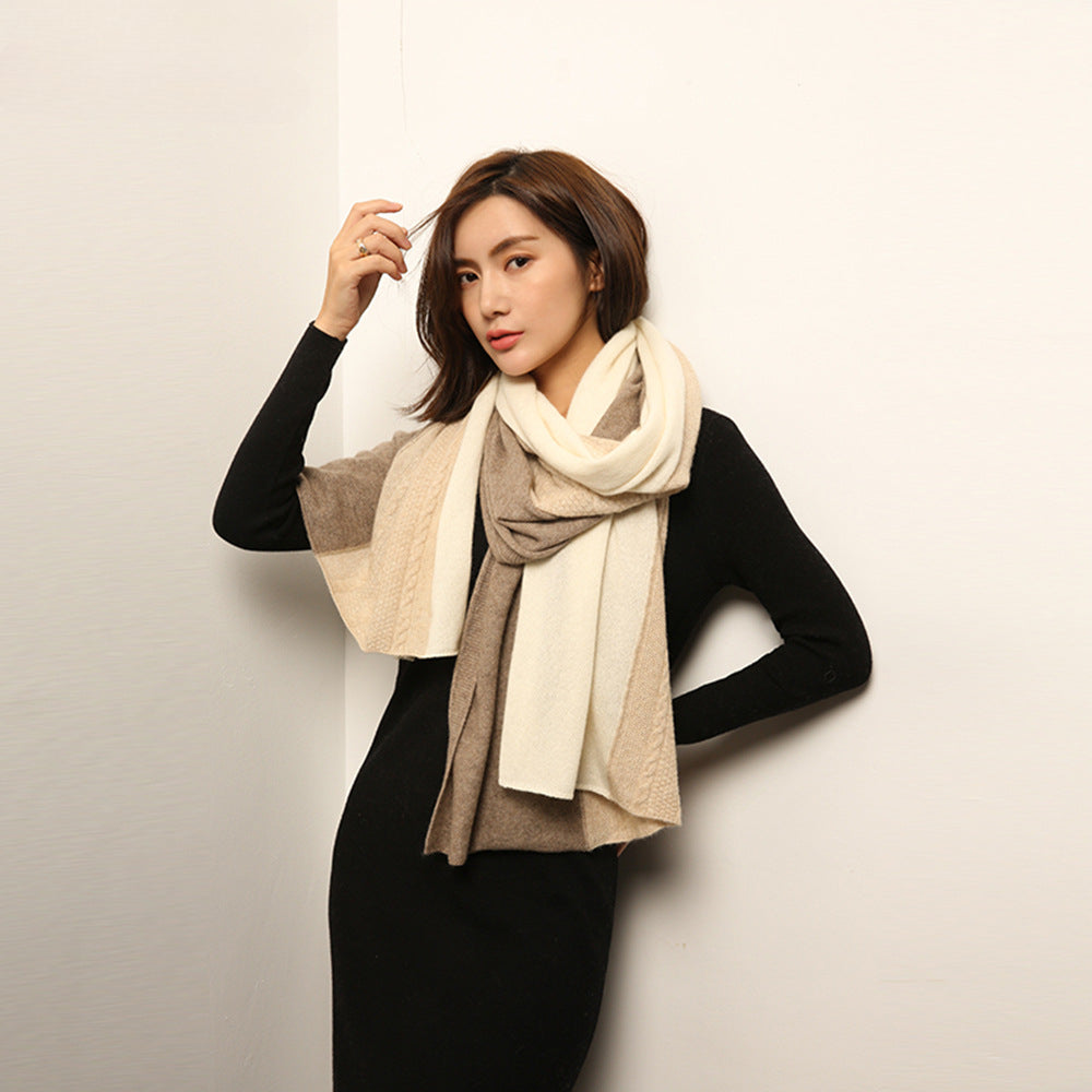 Knitted pure cashmere, scarf, women's three colors, thermal, cashmere shawl. cashmere scarf women cashmere scarf cashmere scarf men cashmere scarf