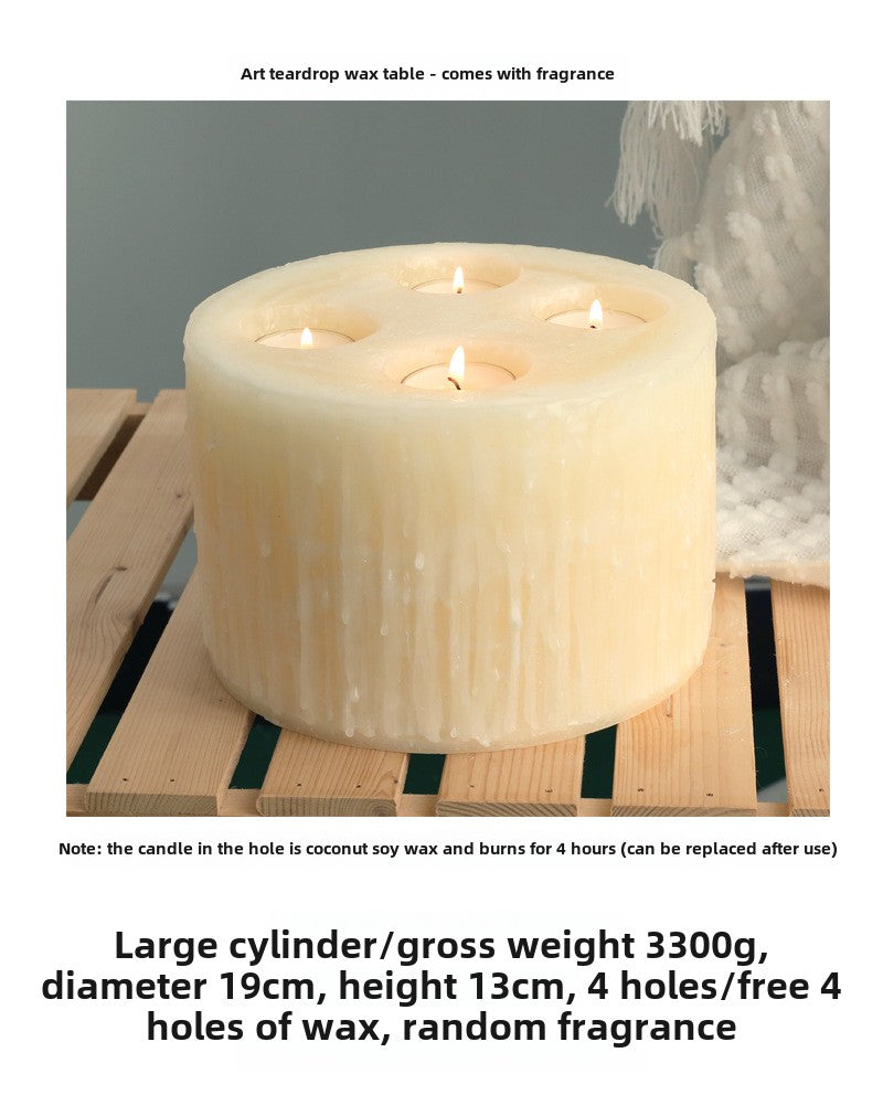 Giant large candle, large white, ivory scented candle, fragrance, ornament.